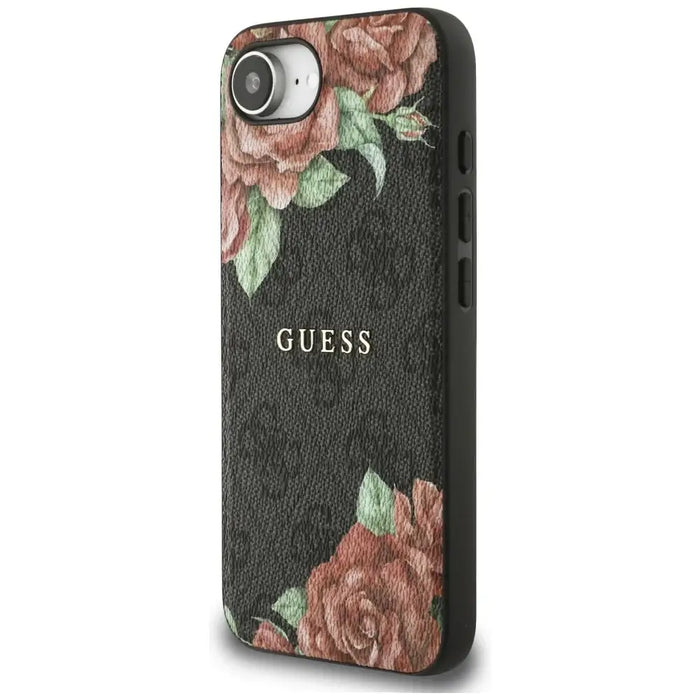 Guess 4G Flowers Print MagSafe case for iPhone 16e - black - Cell phone cases and covers<<<HurtelXML