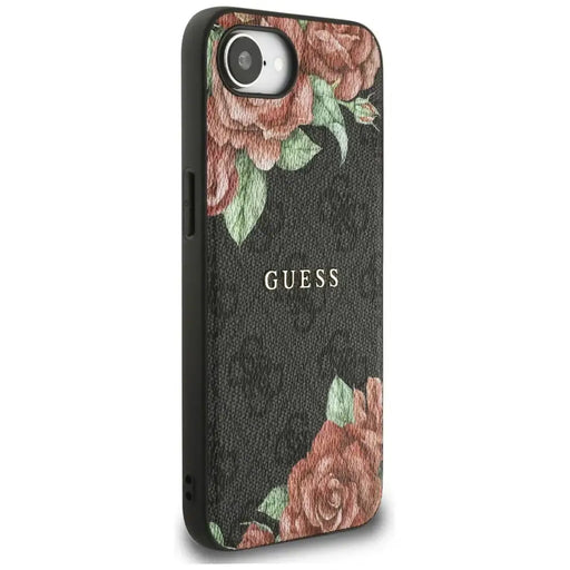 Guess 4G Flowers Print MagSafe case for iPhone 16e - black - Cell phone cases and covers<<<HurtelXML