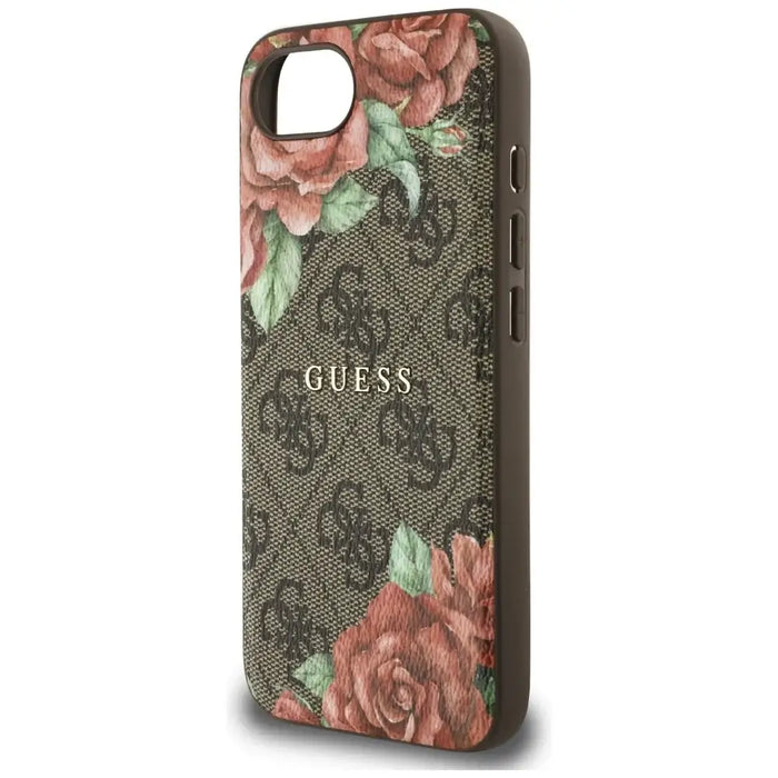 Guess 4G Flowers Print MagSafe case for iPhone 16e - brown - Cell phone cases and covers<<<HurtelXML