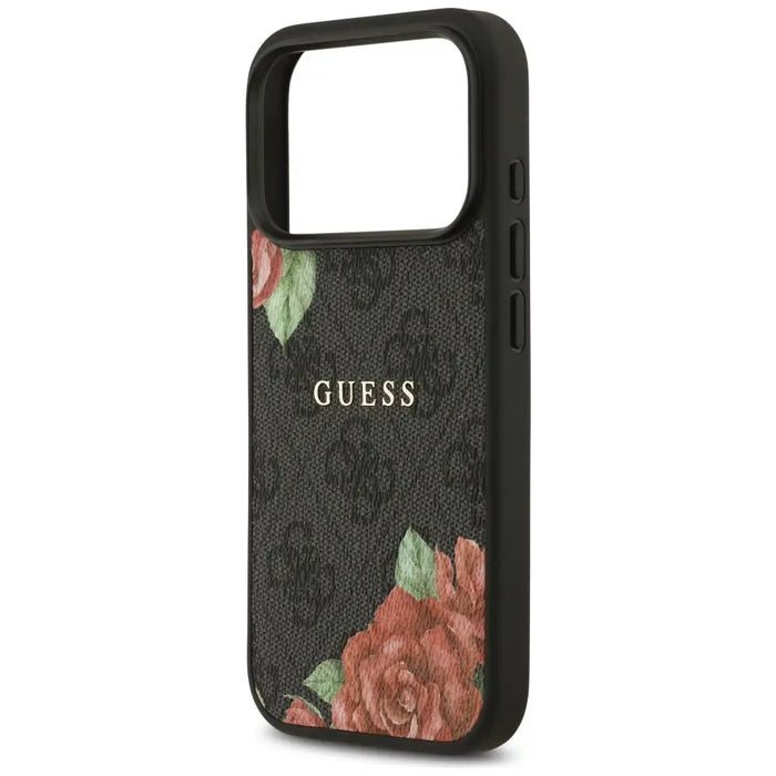 Guess 4G Flowers Print MagSafe case for iPhone 17 Pro Max - black - Cell phone cases and covers<<<HurtelXML