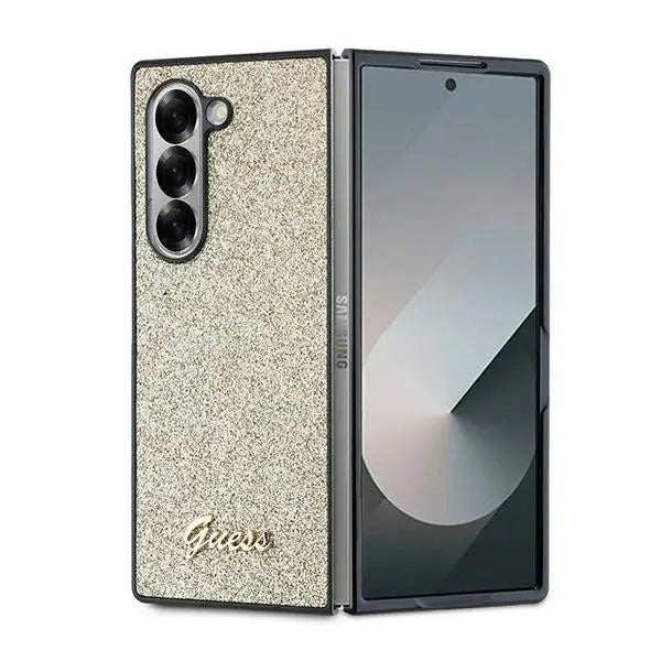Guess 4G Glitter Script Case for Samsung Galaxy Z Fold 6 - Gold - Cell phone cases and covers<<<HurtelXML