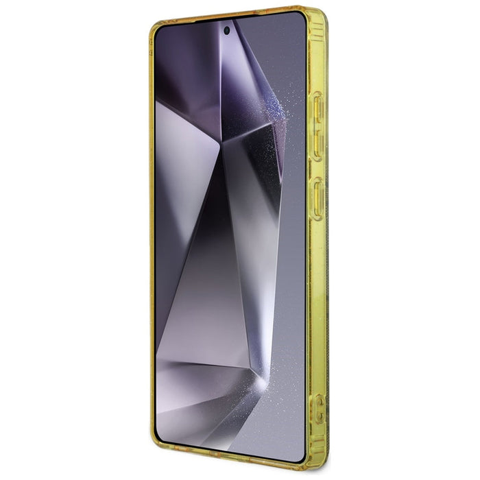 Guess 4G Glitter Triangle Buttons MagSafe Case for Samsung Galaxy S25 Ultra Brown - Cell phone cases
