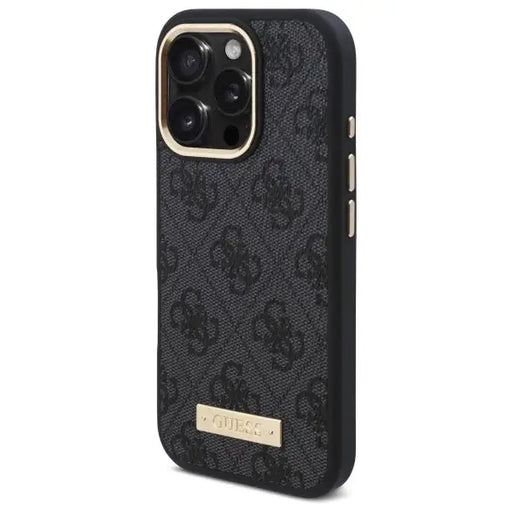Guess 4G Logo Plate MagSafe Case for iPhone 16 Pro Max - Black - Cell phone cases and covers<<<HurtelXML