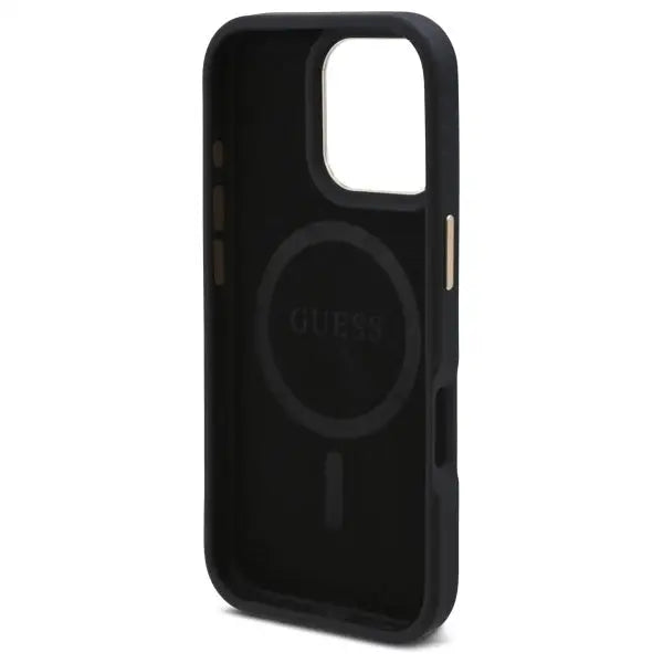 Guess 4G Logo Plate MagSafe Case for iPhone 16 Pro Max - Black - Cell phone cases and covers<<<HurtelXML