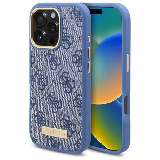 Guess 4G Logo Plate MagSafe Case for iPhone 16 Pro Max - Blue - Cell phone cases and covers<<<HurtelXML