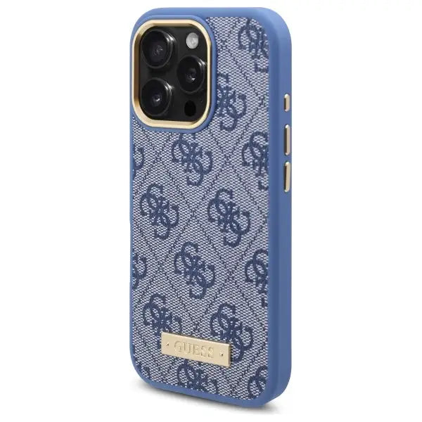 Guess 4G Logo Plate MagSafe Case for iPhone 16 Pro Max - Blue - Cell phone cases and covers<<<HurtelXML