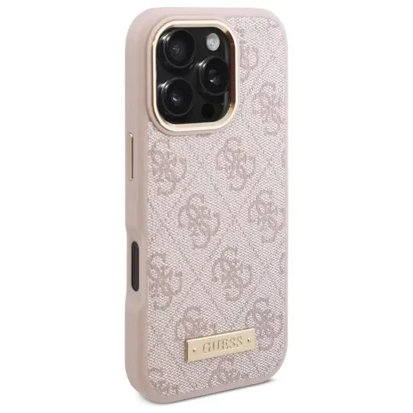 Guess 4G Logo Plate MagSafe Case for iPhone 16 Pro Max - Pink - Cell phone cases and covers<<<HurtelXML
