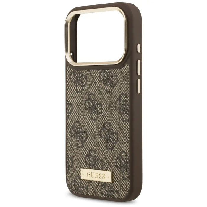 Guess 4G Logo Plate MagSafe case for iPhone 17 Pro - brown - Cell phone cases and covers<<<HurtelXML