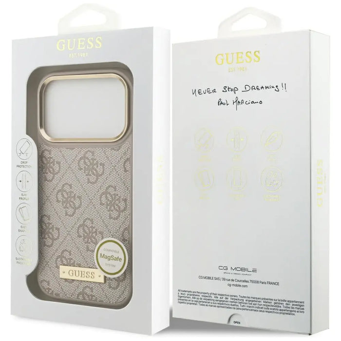 Guess 4G Logo Plate MagSafe Case for iPhone 17 Pro - Pink - Cell phone cases and covers<<<HurtelXML