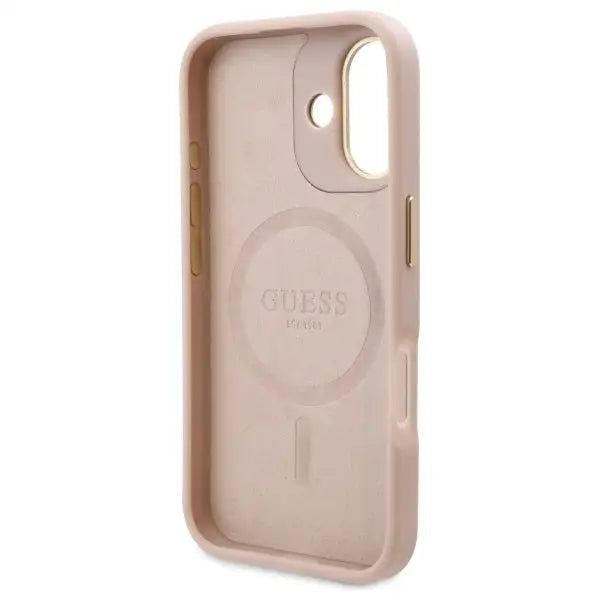 Guess 4G Logo Plate MagSafe iPhone 16 Case - Pink - Cell phone cases and covers<<<HurtelXML