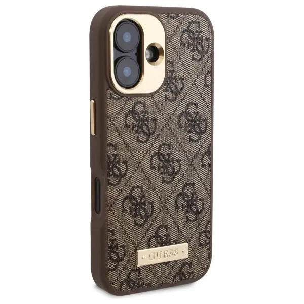 Guess 4G Logo Plate MagSafe iPhone 16 Plus Case - Brown - Cell phone cases and covers<<<HurtelXML