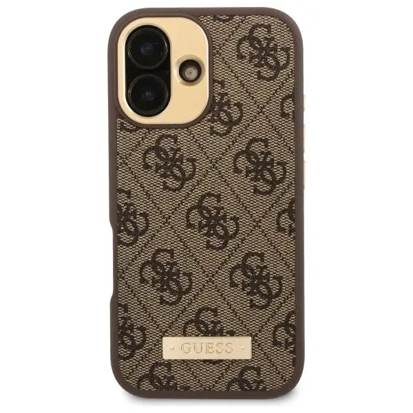Guess 4G Logo Plate MagSafe iPhone 16 Plus Case - Brown - Cell phone cases and covers<<<HurtelXML