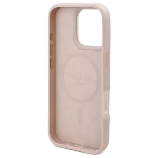 Guess 4G Logo Plate MagSafe iPhone 16 Pro Case - Pink - Cell phone cases and covers<<<HurtelXML