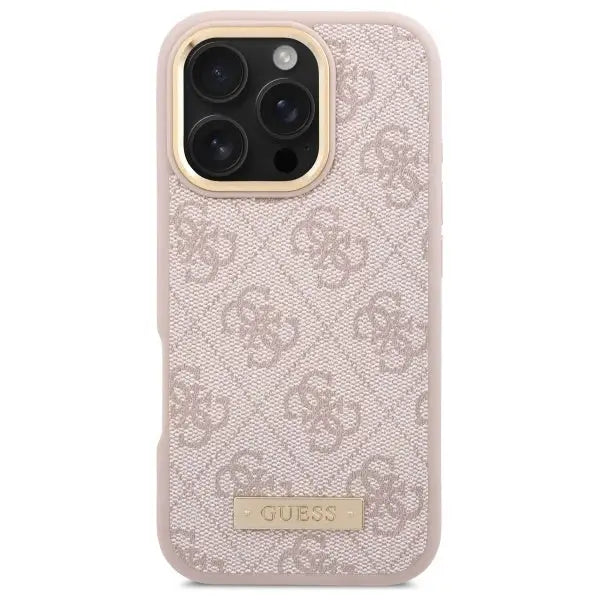 Guess 4G Logo Plate MagSafe iPhone 16 Pro Case - Pink - Cell phone cases and covers<<<HurtelXML
