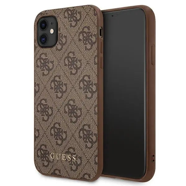 Guess 4G Metal Gold Logo Case for iPhone 11 / Xr 6.1’’ - Brown - Cell phone cases and covers<<<HurtelXML