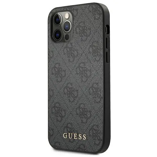 Guess 4G Metal Gold Logo Case for iPhone 12 / 12 Pro - Gray - Cell phone cases and covers<<<HurtelXML