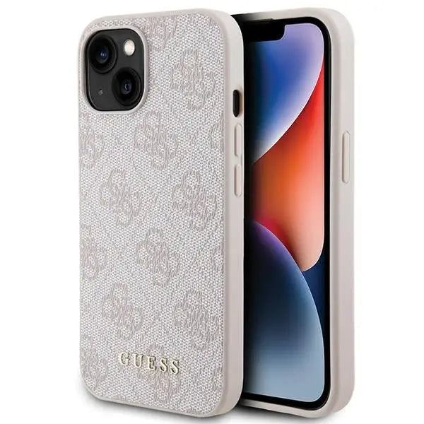 Guess 4G Metal Gold Logo case for iPhone 15 - pink - Cell phone cases and covers<<<HurtelXML