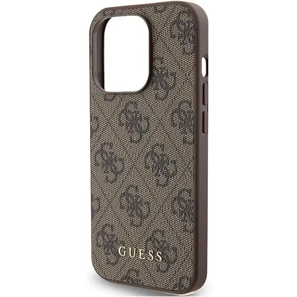 Guess 4G Metal Gold Logo case for iPhone 15 Pro - brown - Cell phone cases and covers<<<HurtelXML