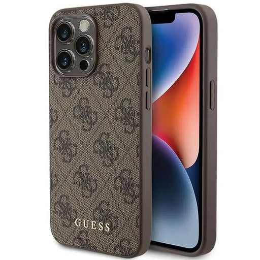 Guess 4G Metal Gold Logo case for iPhone 15 Pro Max - brown - Cell phone cases and covers<<<HurtelXML