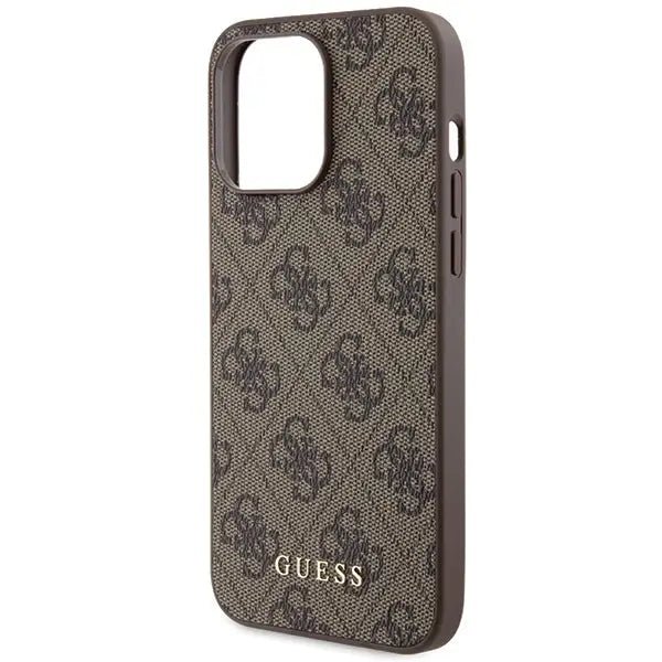 Guess 4G Metal Gold Logo case for iPhone 15 Pro Max - brown - Cell phone cases and covers<<<HurtelXML