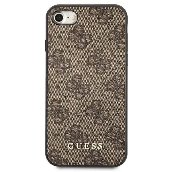 Guess 4G Metal Gold Logo Case for iPhone SE 2022 / 2020 / 7 / 8 - Brown - Cell phone cases and covers<<<HurtelXML
