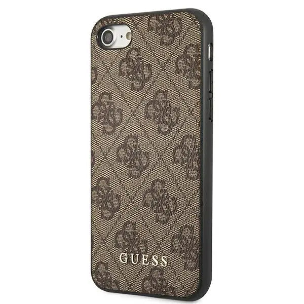 Guess 4G Metal Gold Logo Case for iPhone SE 2022 / 2020 / 7 / 8 - Brown - Cell phone cases and covers<<<HurtelXML