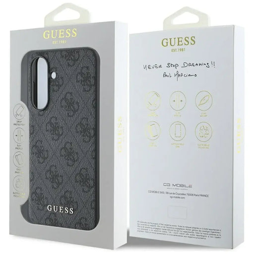 Guess 4G Metal Gold Logo Case for Samsung Galaxy A56 - Black - Cell phone cases and covers<<<HurtelXML