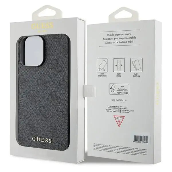 Guess 4G Metal Gold Logo iPhone 15 Pro Case - Gray - Cell phone cases and covers<<<HurtelXML