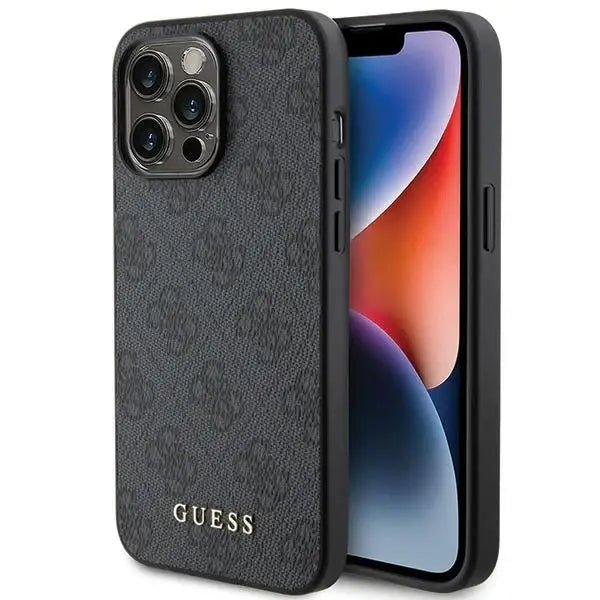 Guess 4G Metal Gold Logo iPhone 15 Pro Case - Gray - Cell phone cases and covers<<<HurtelXML