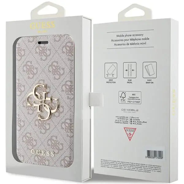 Guess 4G Metal Logo case for iPhone 15 Pro - pink - Cell phone cases and covers<<<HurtelXML