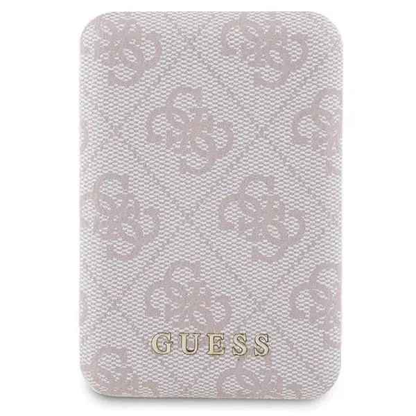 Guess 4G Metal Logo case set for iPhone 14 Pro + 5000mAh MagSafe power bank - pink - Cell phone cases
