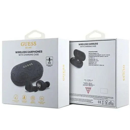 Guess 4G Metal TWS Headphones with ENC Charging Station - Black - Headphones and speakers<<<HurtelXML