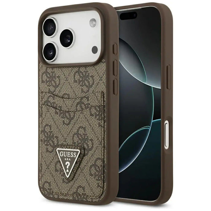 Guess 4G Nauble Card Triangle Case for iPhone 17 Pro - Brown - Cell phone cases and covers<<<HurtelXML