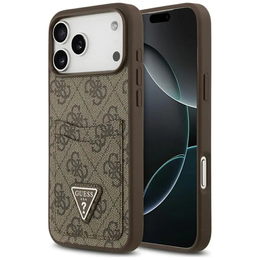 Guess 4G Nauble Card Triangle Case for iPhone 17 Pro Max - Brown - Cell phone cases and covers<<<HurtelXML