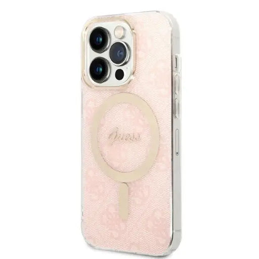 Guess 4G Print MagSafe Case + Charger Set for iPhone 14 Pro Max 6.7’’ - Pink - Cell phone USB charger<<<HurtelXML