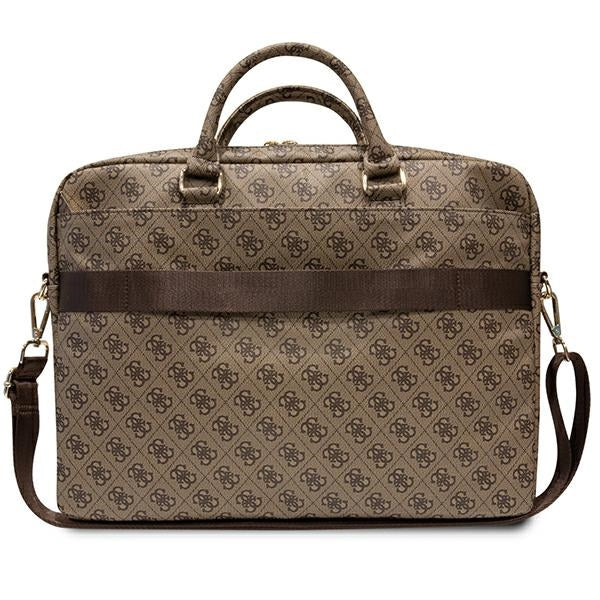 Guess 4G Printed Stripes bag for a 16’’ laptop - brown - Laptop bags<<<HurtelXML