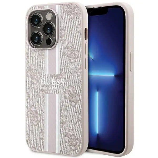 Guess 4G Printed Stripes MagSafe case for iPhone 15 Pro Max - pink - Cell phone cases and covers<<<HurtelXML