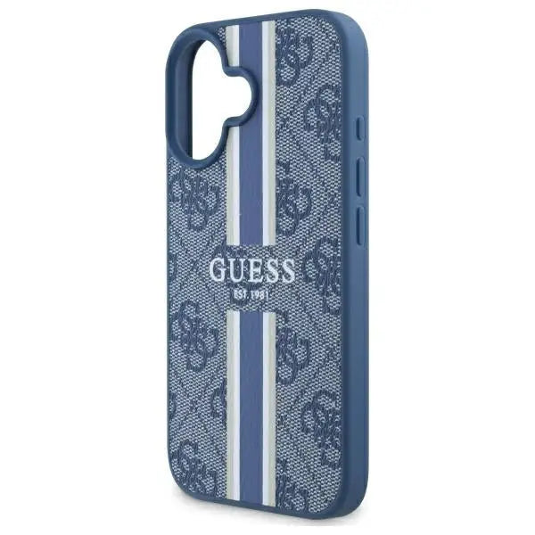 Guess 4G Printed Stripes MagSafe case for iPhone 16 - blue - Cell phone cases and covers<<<HurtelXML