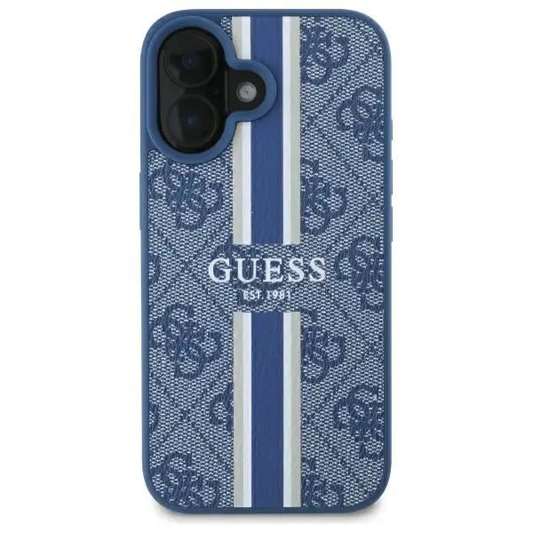 Guess 4G Printed Stripes MagSafe case for iPhone 16 - blue - Cell phone cases and covers<<<HurtelXML