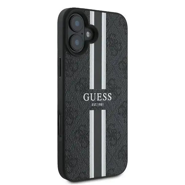 Guess 4G Printed Stripes MagSafe case for iPhone 16 Plus - black - Cell phone cases and covers<<<HurtelXML