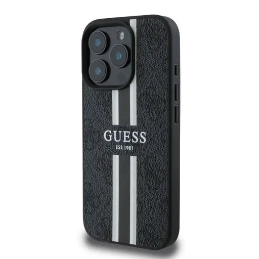 Guess 4G Printed Stripes MagSafe case for iPhone 16 Pro - black - Cell phone cases and covers<<<HurtelXML