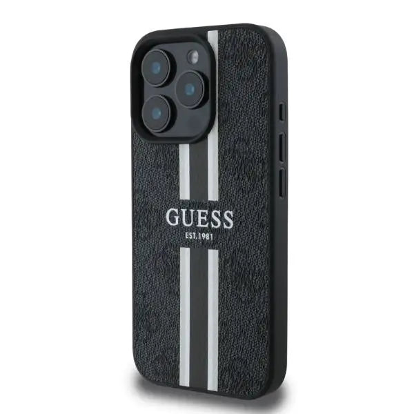 Guess 4G Printed Stripes MagSafe case for iPhone 16 Pro - black - Cell phone cases and covers<<<HurtelXML