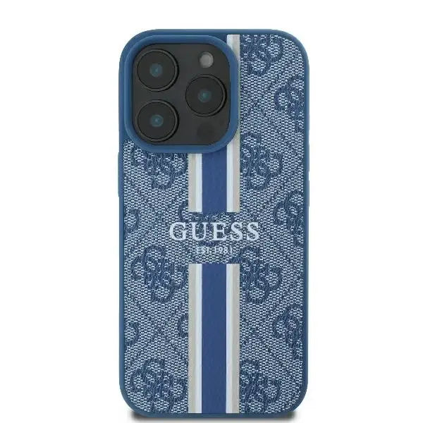 Guess 4G Printed Stripes MagSafe case for iPhone 16 Pro - blue - Cell phone cases and covers<<<HurtelXML
