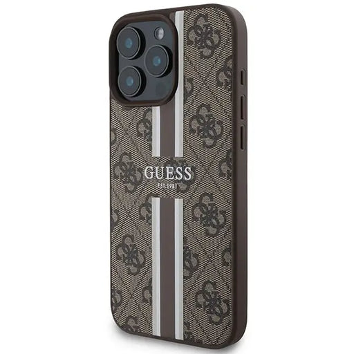 Guess 4G Printed Stripes MagSafe Case for iPhone 16 Pro Max - Brown - Cell phone cases and covers<<<HurtelXML