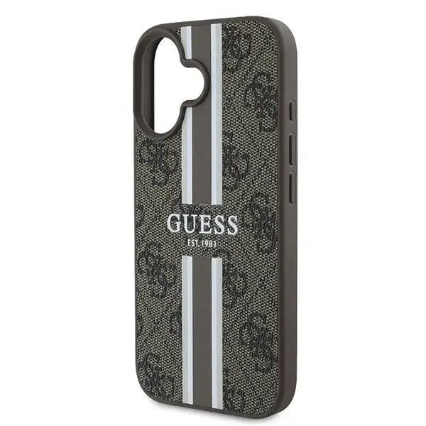 Guess 4G Printed Stripes MagSafe iPhone 16 Plus Case - Brown - Cell phone cases and covers<<<HurtelXML
