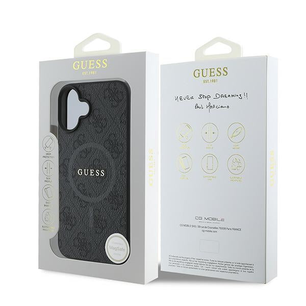 Guess 4G Ring Classic Logo MagSafe case for iPhone 16 Plus - black - Cell phone cases and covers<<<HurtelXML
