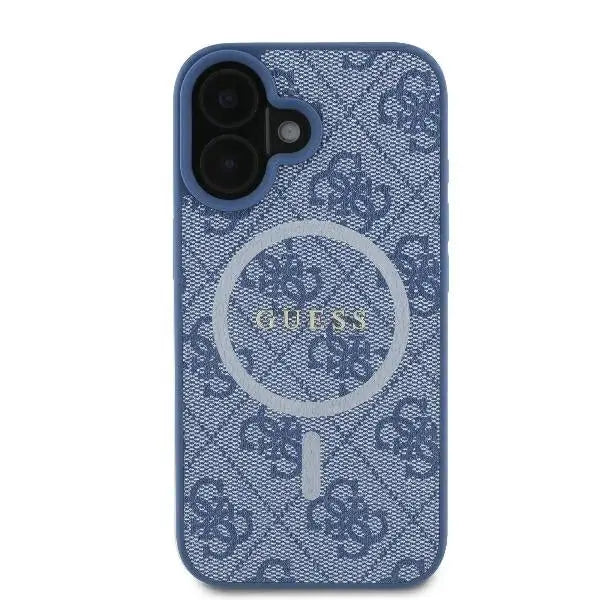 Guess 4G Ring Classic Logo MagSafe case for iPhone 16 Plus - blue - Cell phone cases and covers<<<HurtelXML