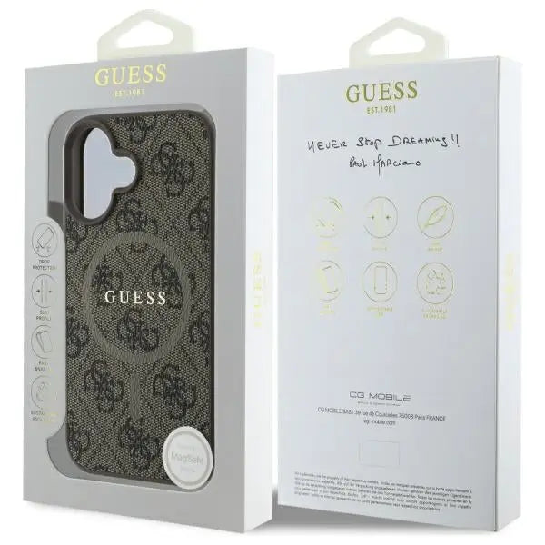 Guess 4G Ring Classic Logo MagSafe iPhone 16 Case - Brown - Cell phone cases and covers<<<HurtelXML