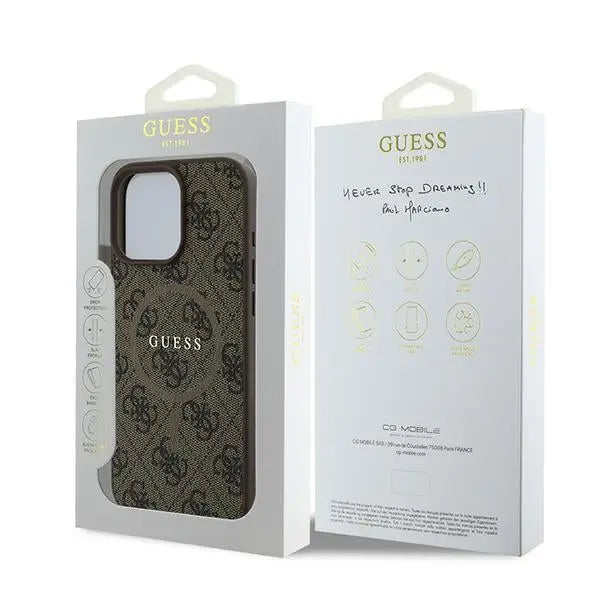 Guess 4G Ring Classic Logo MagSafe iPhone 16 Pro Case - Brown - Cell phone cases and covers<<<HurtelXML
