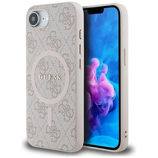 Guess 4G Ring Classic Logo MagSafe iPhone 16e Case - Pink - Cell phone cases and covers<<<HurtelXML